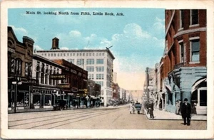 Little Rock AR Main Street Kempners Trolley Tracks c1920s postcard PQ3 - Picture 1 of 2