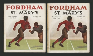 1934 FORDHAM RAMS ST. MARYS GAELS FOOTBALL PROGRAMS (2; VINCE LOMBARDI PICTURED) - Picture 1 of 2