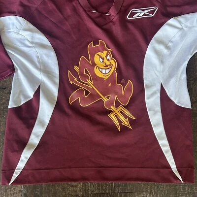 Camiseta Reebok Hombre Talla M ASU Sun Devils Hockey Bordada Y2k 90’s Retro Foto 1 de 4