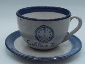 JUEGO DE TAZAS Y PLATILLOS JUMBO DE GRES COFFEE TIME JOHN B TAYLOR LOUISVILLE - Imagen 1 de 9