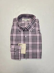HAGEN CARMEL Men's Size Small Pink Plaid Check 100% COTTON Long Sleeve Shirt NWT - Picture 1 of 5