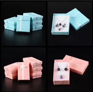 24 PIEZAS Cajas de Joyería de Cartón con Moño Paquete de Envoltura de Regalo Estuche Rectangular - Imagen 1 de 8