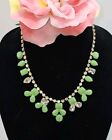 Kate Spade New York Goldtone Green Statement Collar Necklace 19" EXCELLENT Cond.