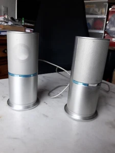 2 Lautsprecher TCM/Tchibo Alu H:15 cm  Batterie/Netzadapter DC 6V gebrauch N117 - Bild 1 von 4