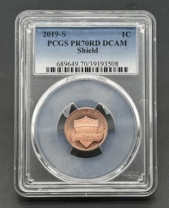 American 1C 2019-S Graded Shield Lincoln Deep Cameo Proof PCGS PR70RDDCAM - Picture 1 of 2