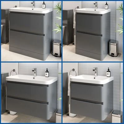 Modern Bathroom Vanity Unit Basin Sink Cabinet Floor Standing Wall Hung Storage - Image 1 of 4