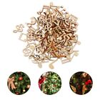 200 Pcs Musical Note Charms Pendant Notes Silhouette Wood Chips Decorations