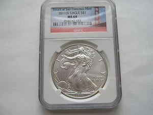 2011 (S) , Eagle , MS 69 , NGC , Struck at San Francisco - Picture 1 of 4