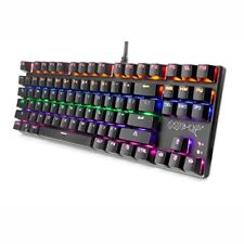 G300 LED Rainbow Backlit Mechanical Gaming Keyboard Small Metal Mechanical Ga...