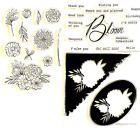 Hedgehog Hollow BOUNTIFUL BLOOMS SET (3) Clear Acrylic Stamps Floral Flowers