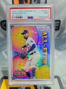 2024 TOPPS CHROME LOGOFRACTOR EDITION CHROME ALL ETCH MOOKIE BETTS PSA 9 - Picture 1 of 2