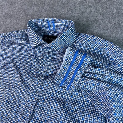 Robert Graham Shirt Mens Medium Blue White Modern Americana Tailored Fit Pattern - Image 1 of 4