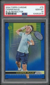 2024 Topps Chrome Blue Refractor Casper Ruud #75 /250 PSA 10 - Picture 1 of 2