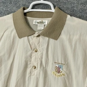 Vintage 1996 US Open Oakland Hills Golf Pullover Wind Shirt Men’s Sz L Beige - Picture 1 of 10
