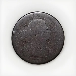 1798 Draped Bust Large Cent – Rare Early Date – Graded G1 – Historic U.S. Copper - Picture 1 of 2