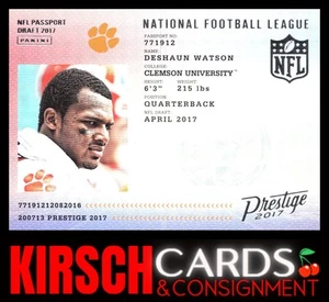 Deshaun Watson 2017 Panini Prestige #16 NFL Passport Clemson Tigers - Picture 1 of 2