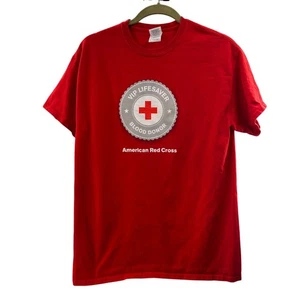American Red Cross VIP Lifesaver Blood Donor Red T-Shirt Gildan Ultra Cotton M - Picture 1 of 8