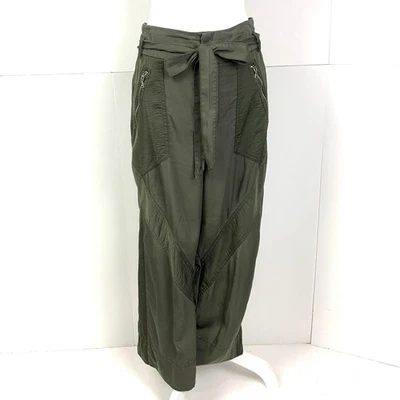 Express Women M Ultra High Rise Satin Utility Pants Elastic Back Waist Gorpcore - Image 1 of 4