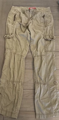 Pantalones cargo vintage Y2K Union Bay 100 % algodón verde militar para mujer talla 3 Foto 1 de 4