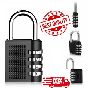 4 Digit Combination Padlock Heavy Duty Outdoor Lock Gym Travel Luggage Locker - Picture 1 of 12