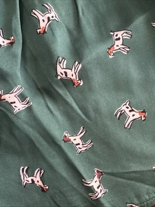 Anthropologie Pijama Sedoso Dormir Talla Corta Pequeña Verde con Perro Manchado Lira - Imagen 1 de 10