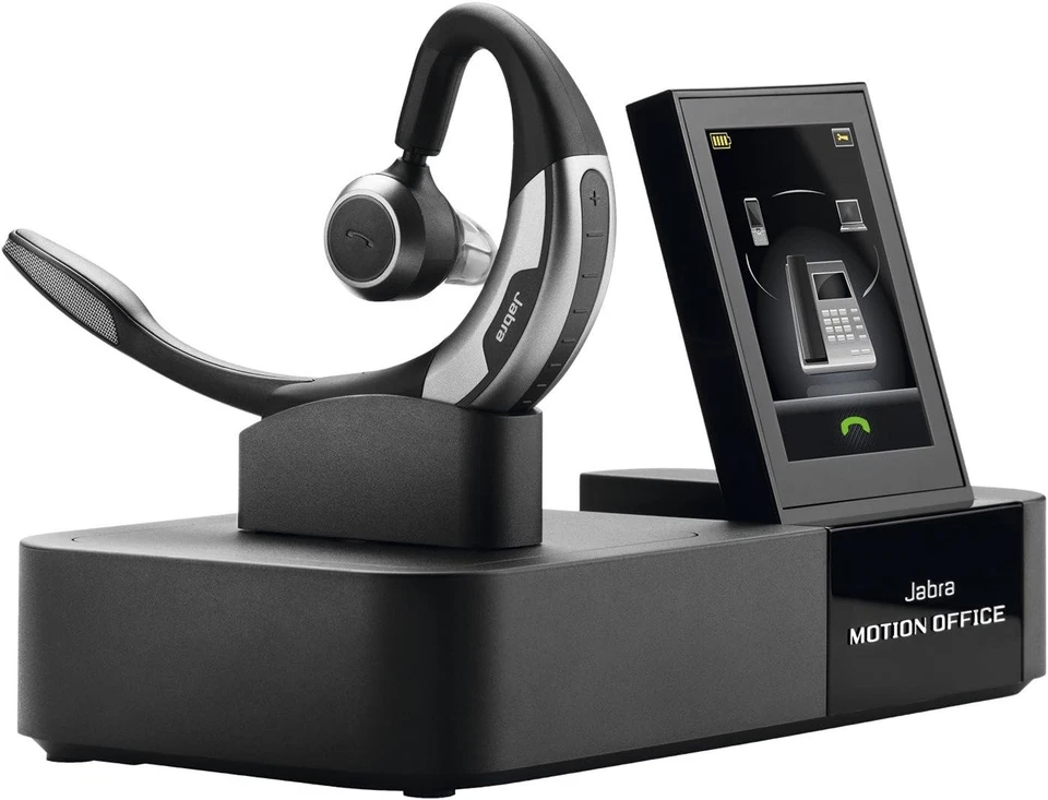 JABRA MOTION OFFICE AURICULARES BLUETOOTH CON BASE PANTALLA TÁCTIL | NEGRO | NUEVO Foto 1 de 3