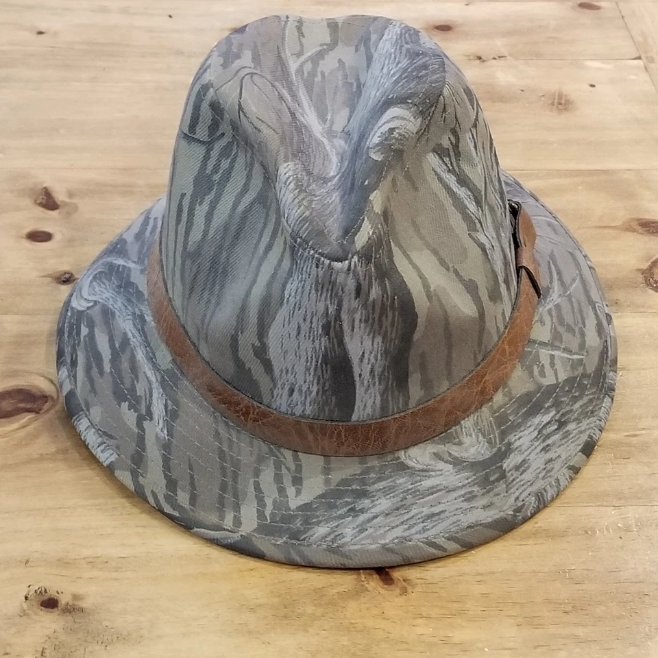 Vintage Hunting Fedora Hat Size M Camo Camouflage Haas Outdoors Made USA - Image 1 of 4