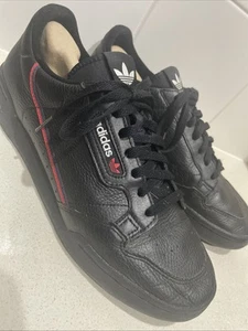 Adidas Men's Continental 80 Black Low Top Lace-Up Sneaker Shoes Size 11.5 US - Picture 1 of 10