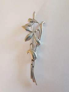  Sterling Silber schöne Blume Brosche R29M - Bild 1 von 3