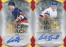 Denis Potvin Billy Smith 2022-23 Leaf ITG Used Back 2 Back Signatures Auto 1/1