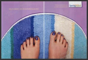 Springmaid Linens 1990s Print Advertisement (2 pages) 1999 Bath Painted Toes - Picture 1 of 1