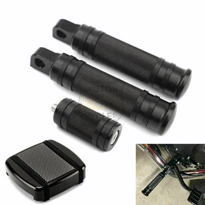 Black Foot Pegs Shift Shifter Peg + Brake Pedal Pad For Harley Softail FXST Dyna - Picture 1 of 11