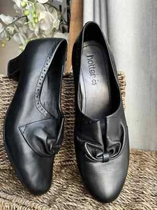 Hotter Donna Zapatos para Mujer Reino Unido 6.5 Cuero Negro Corte - Imagen 1 de 10