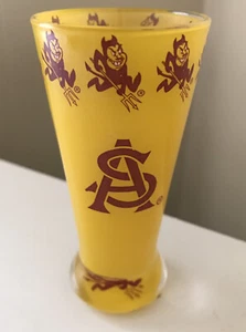 Arizona State Sun Devils Shot Glass 4 pulgadas Parte inferior ponderada Amarillo Rojo Shooter - Imagen 1 de 4