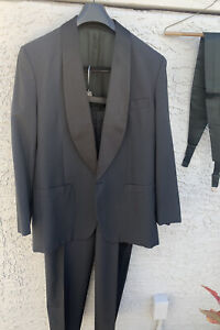 Vtg 50s tuxedo Shawl Collar One Button 40 R Pants 36x30 3 Piece Al Shaker Tailor