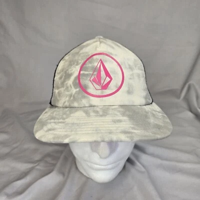 Volcom Trucker Hat Adjustable Snapback Gray Tie Dye With Pink Logo Meshback Foam - Image 1 of 4