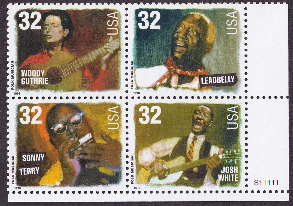 Scott #3215a (3212-3215) Folk Musicians Plate Block of 4 Stamps - MNH LR - Image 1 of 1
