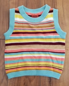 MISSONI for TARGET Multi Color Striped Crewneck Sweater Vest GIRLS SZ S Blue - Picture 1 of 6