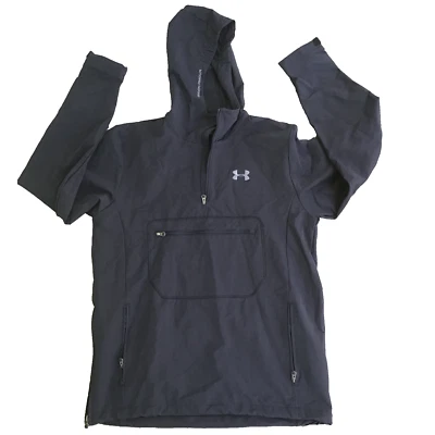 Under Armour Half Zip Pullover Windbreaker Anorak Green Men Large Black Hoodie - Image 1 of 4
