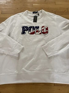 Polo Ralph Lauren Americana USA Magic Fleece Men's Sweatshirt Sz XXL BNWT White - Picture 1 of 7