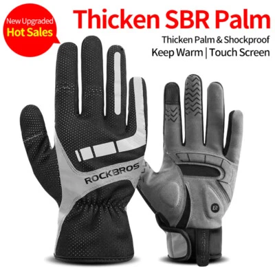 ROCKBROS Cycling Bicycle Thermal Gloves Touch Screen Windproof Bike Gloves - image 1 of 4