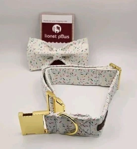 LIONET PAWS Birthday Dog Collar with Bow Tie Size XL 16-26inch - Picture 1 of 5
