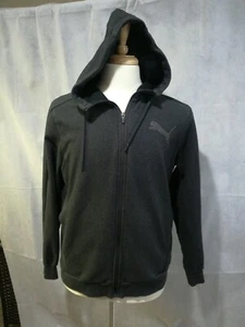 PUMA Men's Big Logo Full Zip Hoody - Dark Gray Size Large EUC - Picture 1 of 5