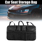 88 x 48cm Car Seat Protector Bag Multi Pocket Storage Bag Faux Leather Black