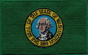 Washington USA State Flag Embroidered Patches 3"x2" iron-on - Picture 1 of 1