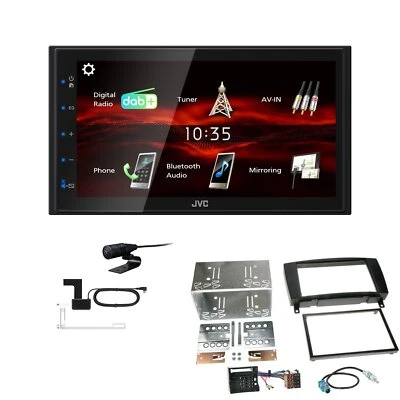 JVC Bluetooth 2DIN DAB+ Autoradio für Mercedes Benz CLK Facelift 2004-2010 - Bild 1 von 4