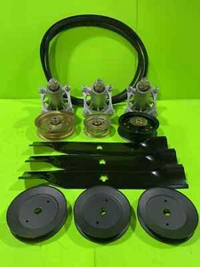 G5000 48" LAWN MOWER DECK PARTS KIT SPINDLES BLADES BELT PULLEYS FITS CRAFTSMAN - Picture 1 of 11
