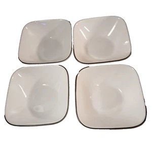 Corelle Corning Simple Lines 4 ciotole quadrate vetro Vitrelle Made in USA - Foto 1 di 10