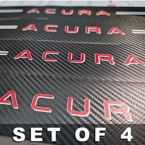 4Pcs RED Car Threshold Strip Door Plate Sill Scuff Cover Stickers for ACURA/MDX - Picture 1 of 4