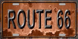 Vintage Route 66 Metal Novelty License Plate Frame Tag Sign for Home Wall Decor - Picture 1 of 1